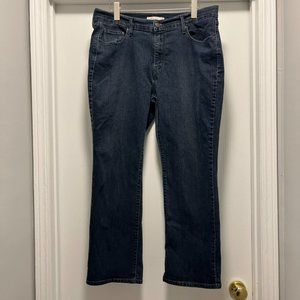 Levi's 505 Jeans Women's 16 Straight Leg Mid Rise Dark Wash Denim Stretch.